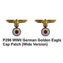 German WWII Kriegsmarine Golden Eagle Cap Patch (Wide Version)
